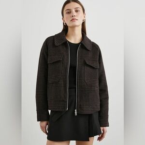 New Rails Cheyenne Wool- blend Jacket - espresso houndstooth - M